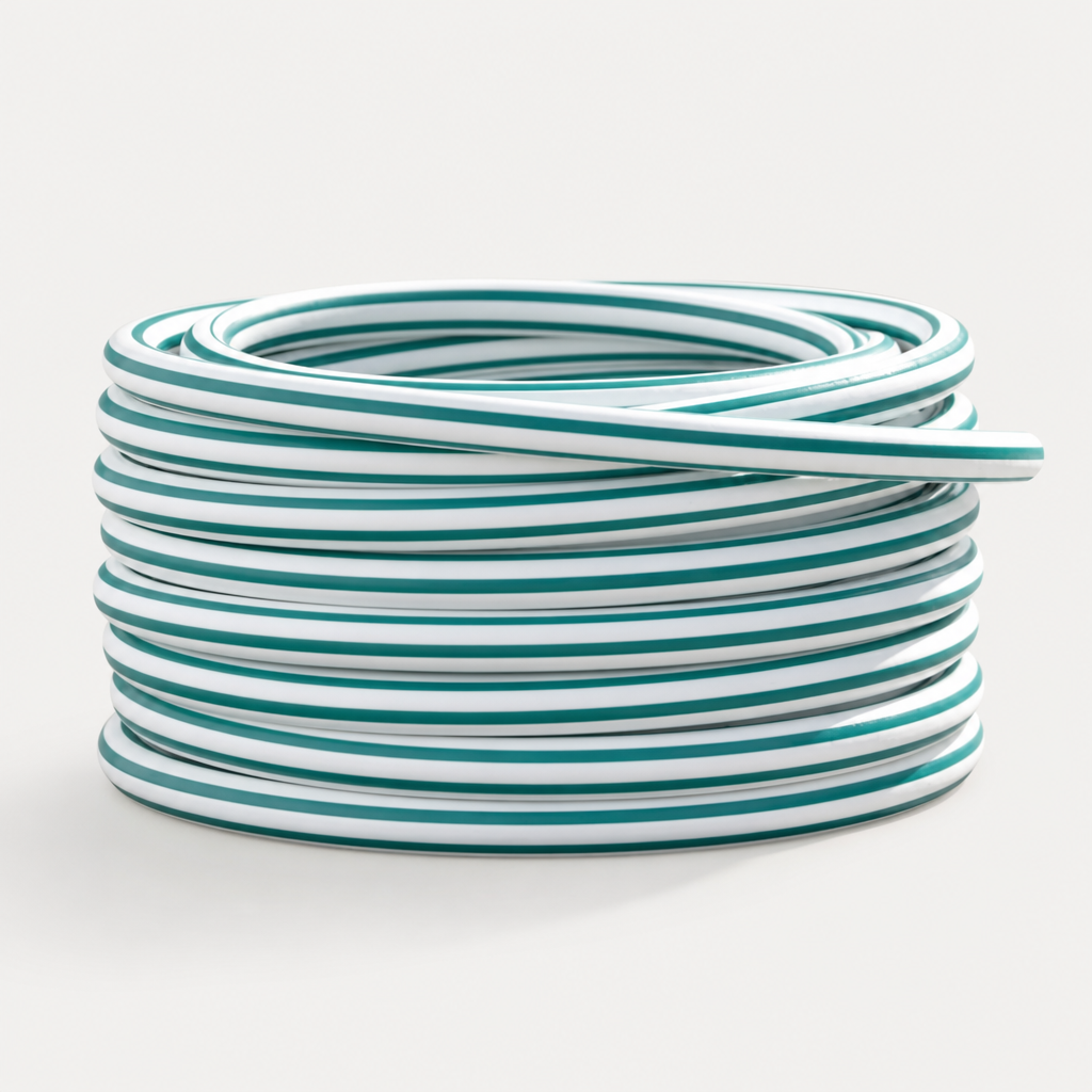 Manguera de Riego Bicolor Blanca - Verde 1/2" (Rollo de 100 Metros)